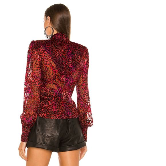 NEW Size XS DUNDAS x REVOLVE Hendrix Top in Two Tone Leopard REVOLVE MSRP $248 - Picture 3 of 9